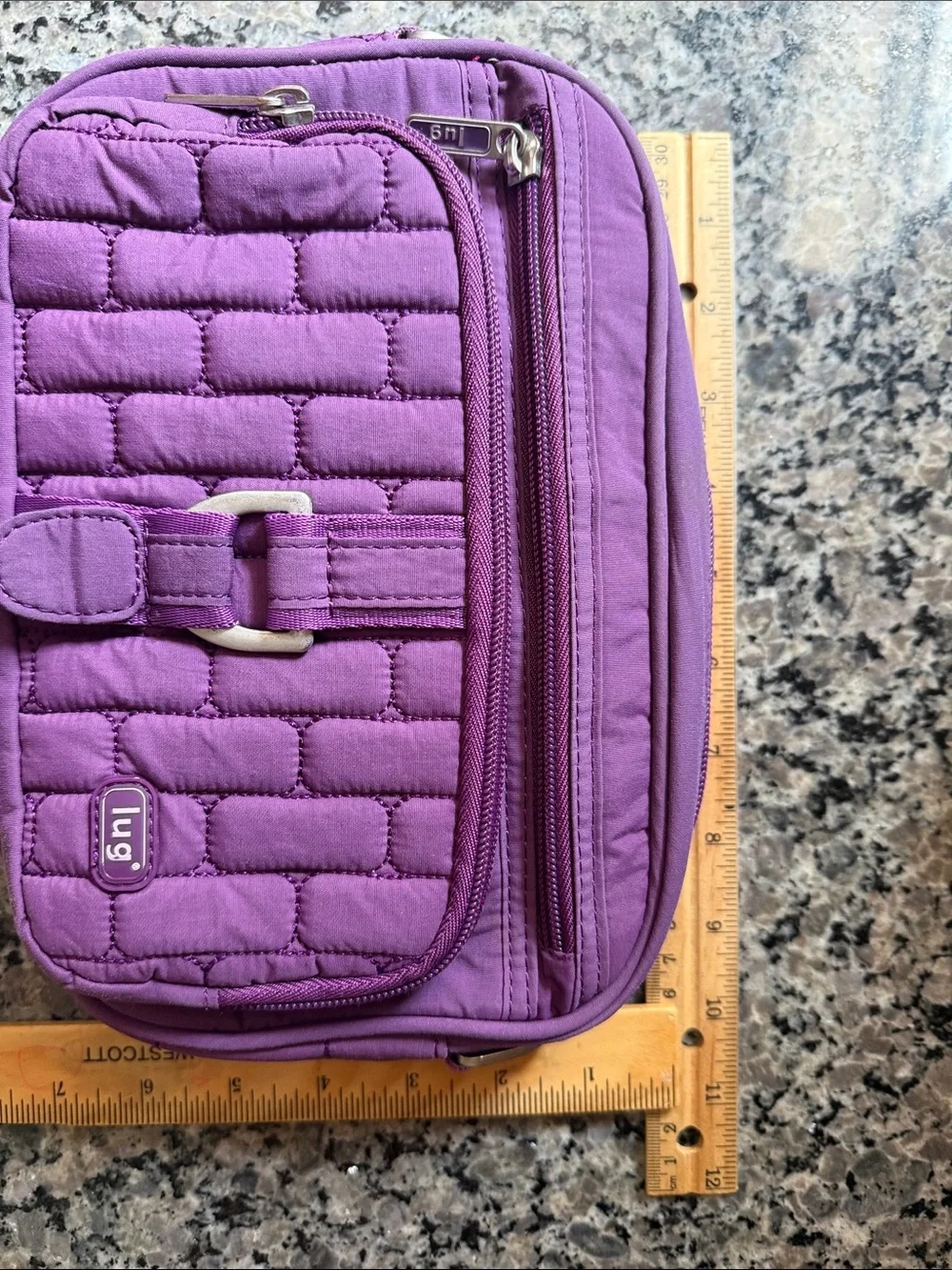 lug Quilted Violet Crossbody Bag